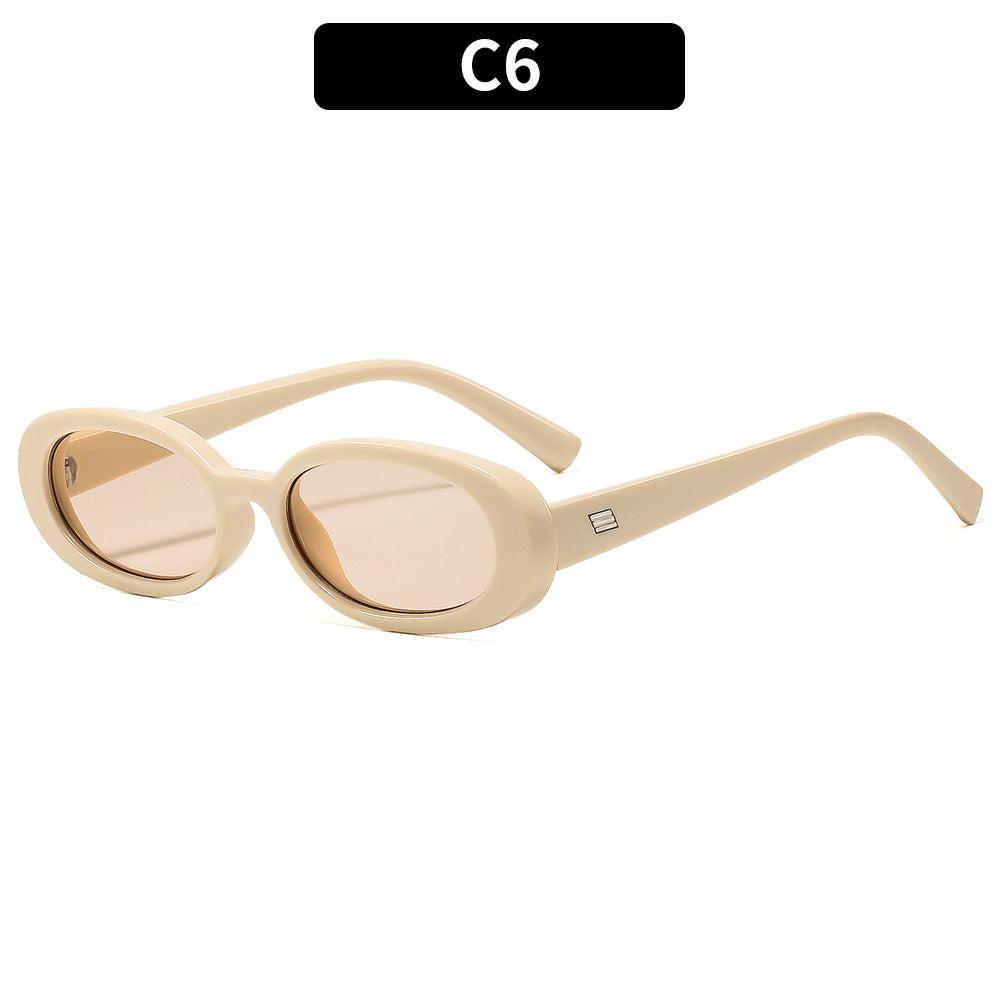 Stylische Retro-Oval-Sonnenbrille