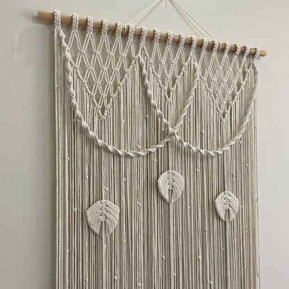 Macrame Blattmotiv Wandbehang Brehn
