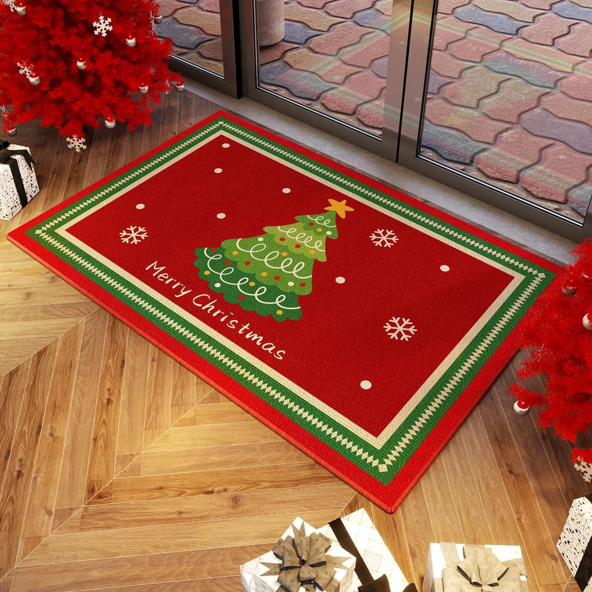 Festliche Weihnachtsbaum-Themen-Innendoormat Brehn