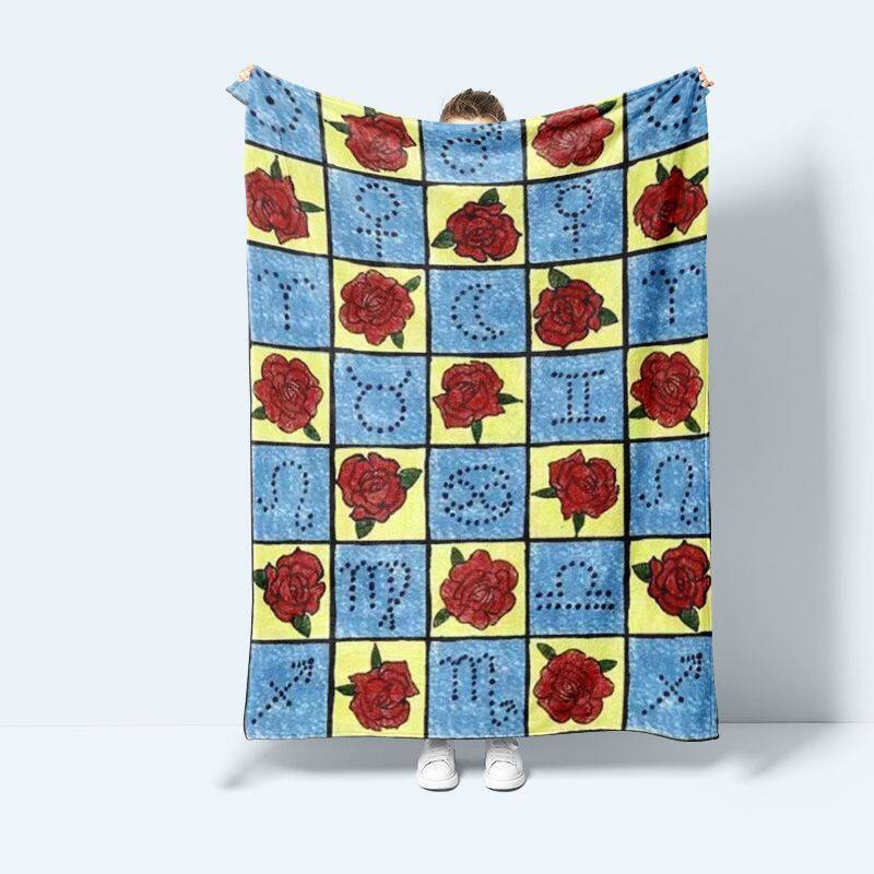 Dekorative Florale Druck Fleece Wurfdecke