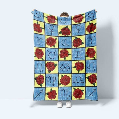 Dekorative Florale Druck Fleece Wurfdecke