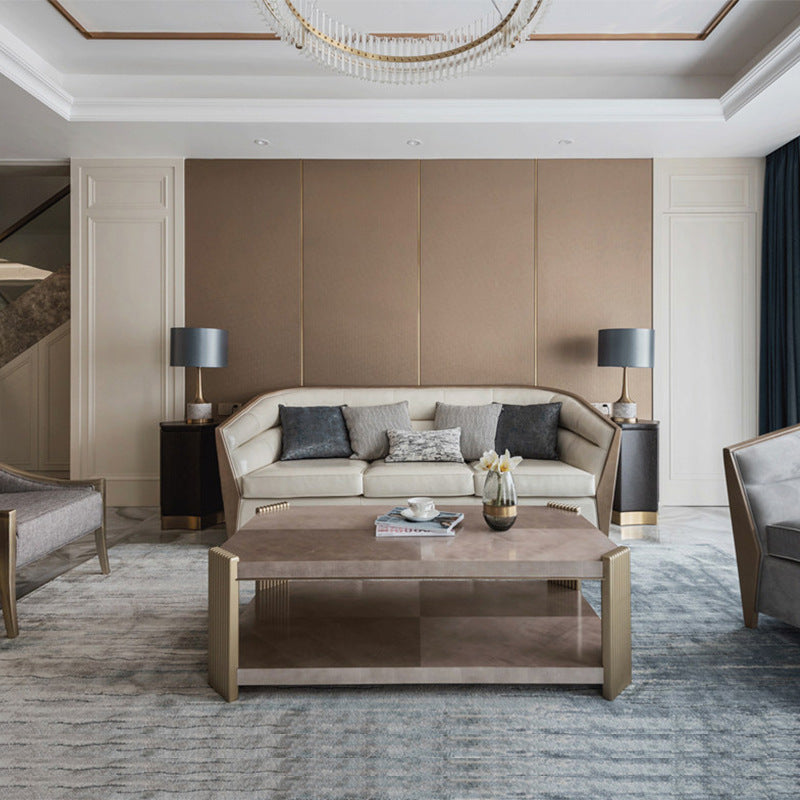 Elegante Marmor- und Gold-Tischlampe