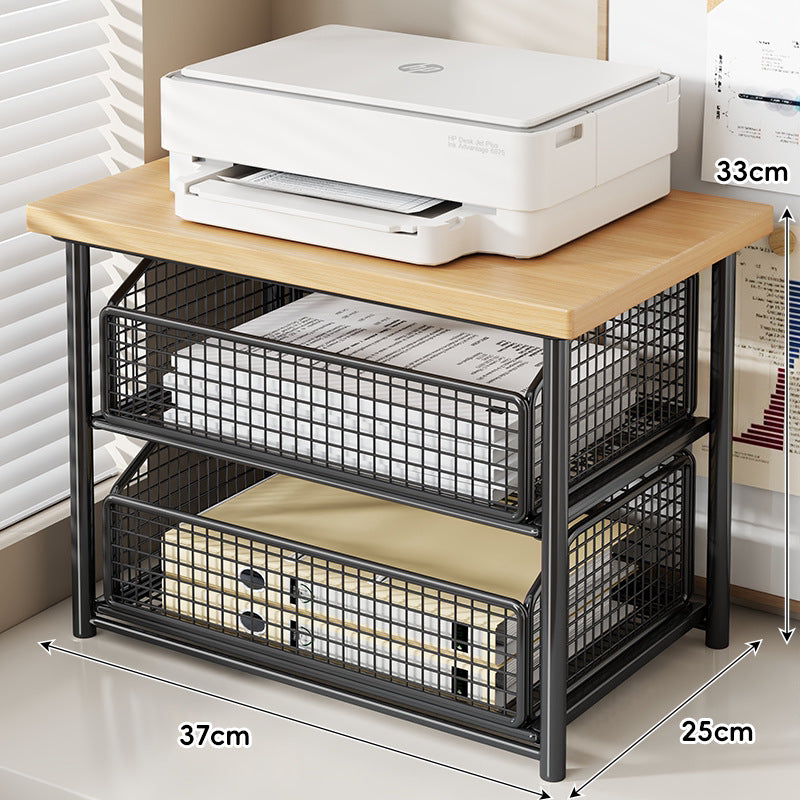 Desktop-Drucker- und Büromöbel-Riser mit Holzoberfläche und schiebbarer Netzschublade