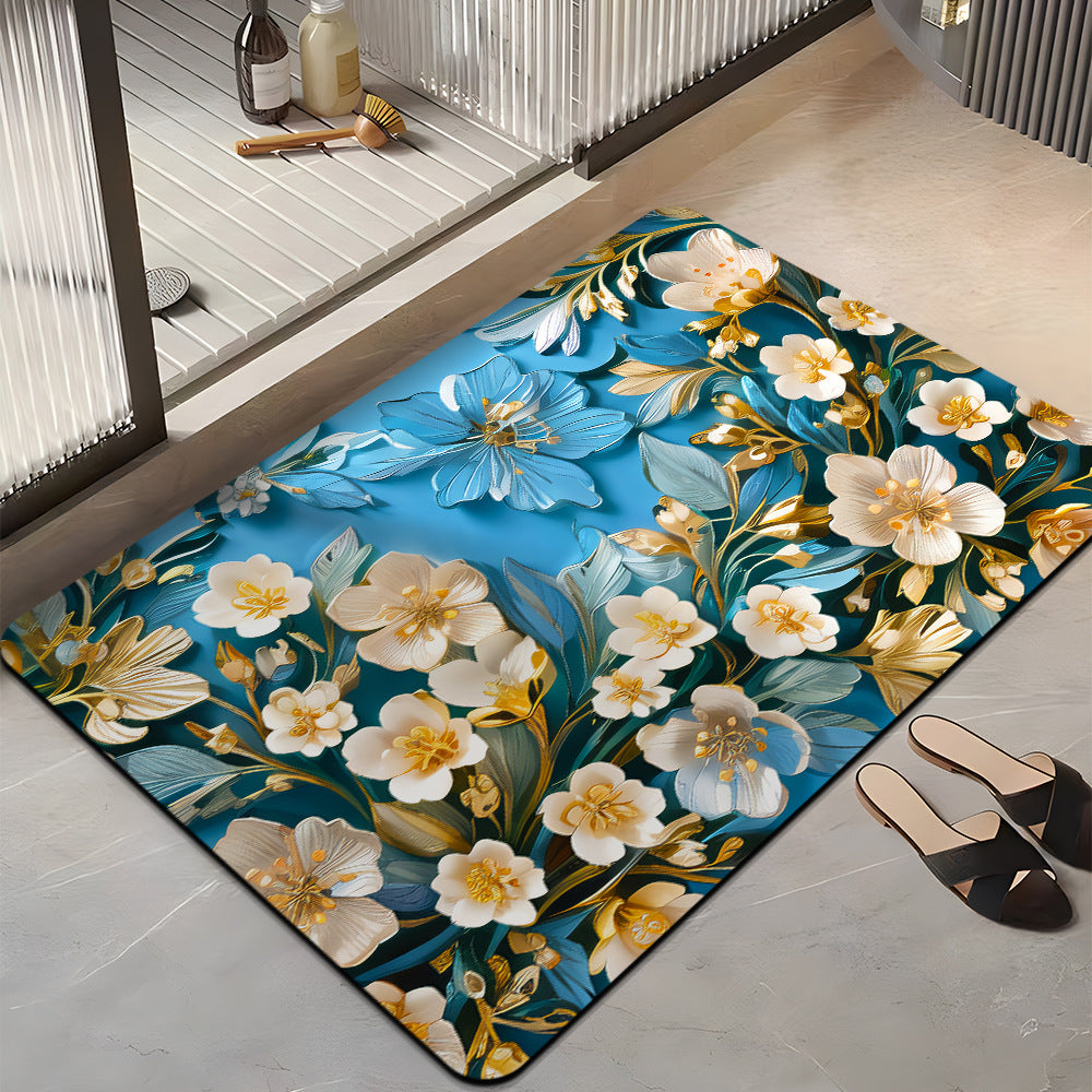 Blumenmuster-Plüsch-Badmatte Brehn