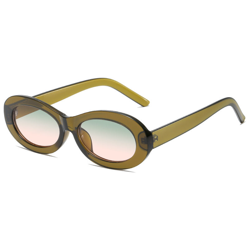 Damen modische ovale Sonnenbrille mit UV-Schutz und innovativem Design Brehn