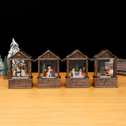 Nostalgische Schneekugel-Dekoration mit Weihnachtsmann und Kindern Brehn