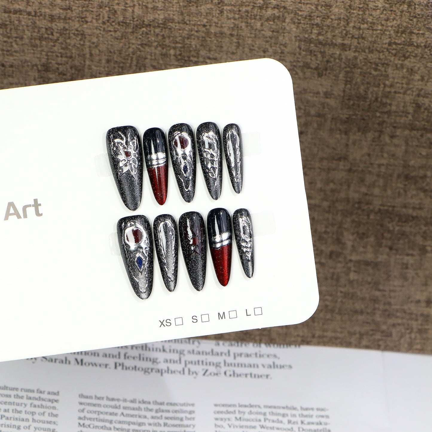 Elegantes Stiletto Press-On Nagel Kunst Set mit einzigartigem Design Brehn