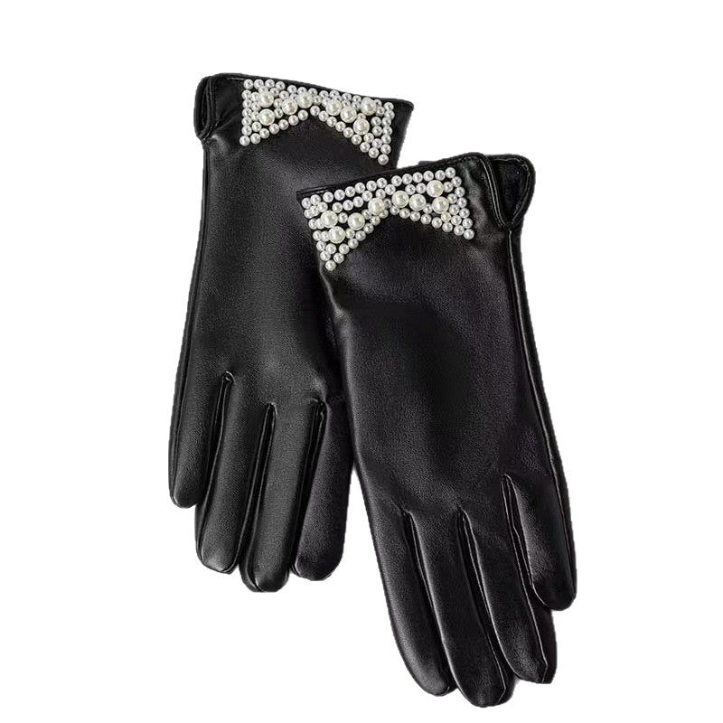 Elegante Lederhandschuhe mit Kettendetails Brehn