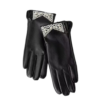 Elegante Lederhandschuhe mit Kettendetails Brehn