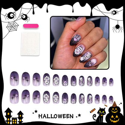 Halloween Kunstnagelset mit Geister- und Spinnenmotiven Brehn