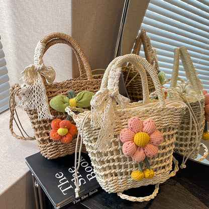 Handgefertigte gehäkelte Schultertasche