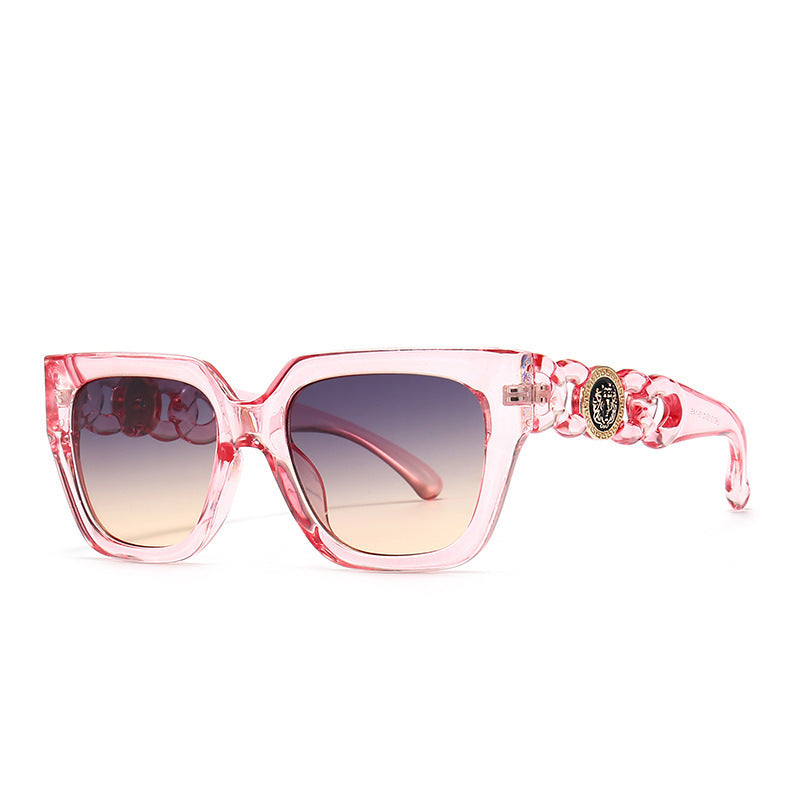 Damen oversized Sonnenbrille mit luxuriösen Kettenakzenten Brehn