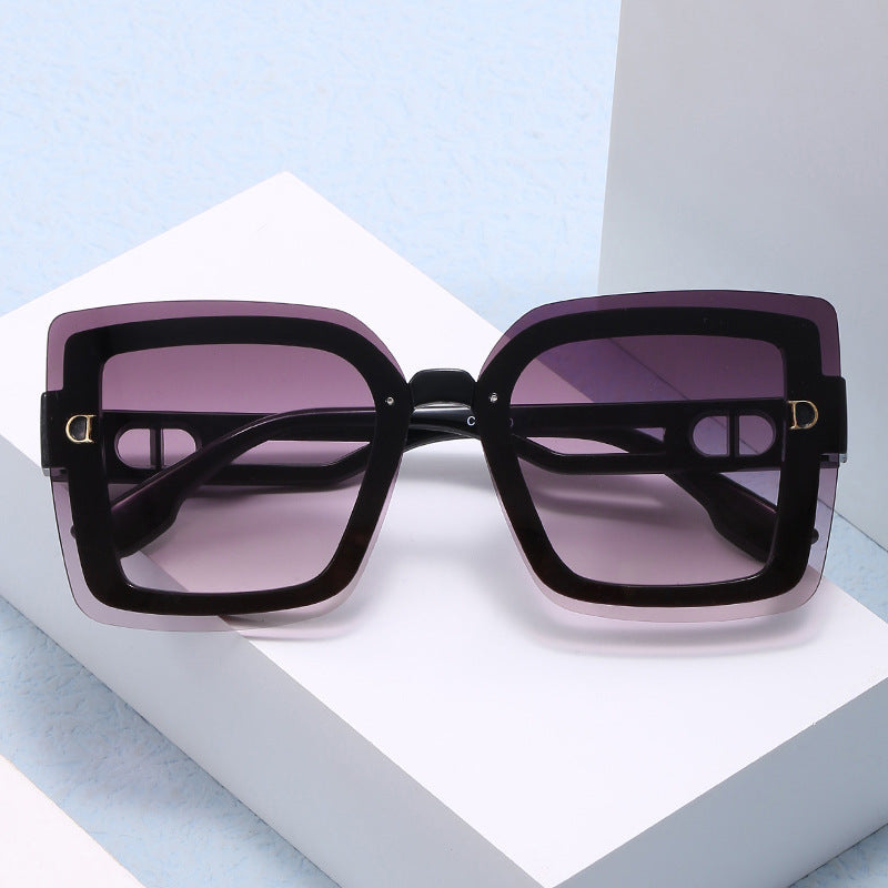 Damen modische oversized Sonnenbrille im geometrischen Design Brehn