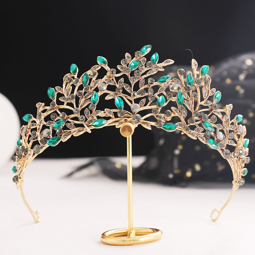 Damen Elegante Haarreif mit floralen Verzierungen und Strasssteinen Brehn