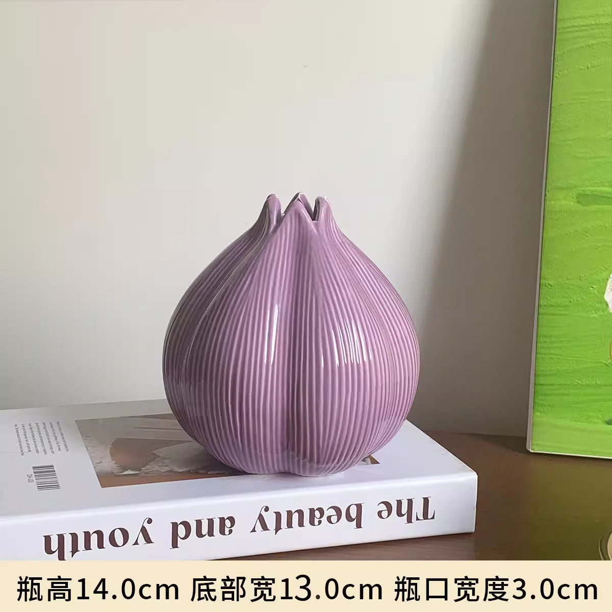Dekorative gerippte Keramik-Kunstvase