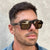 Damen Designer-Sonnenbrille mit modernem eckigen Rahmen und polarisierten Gläsern Brehn