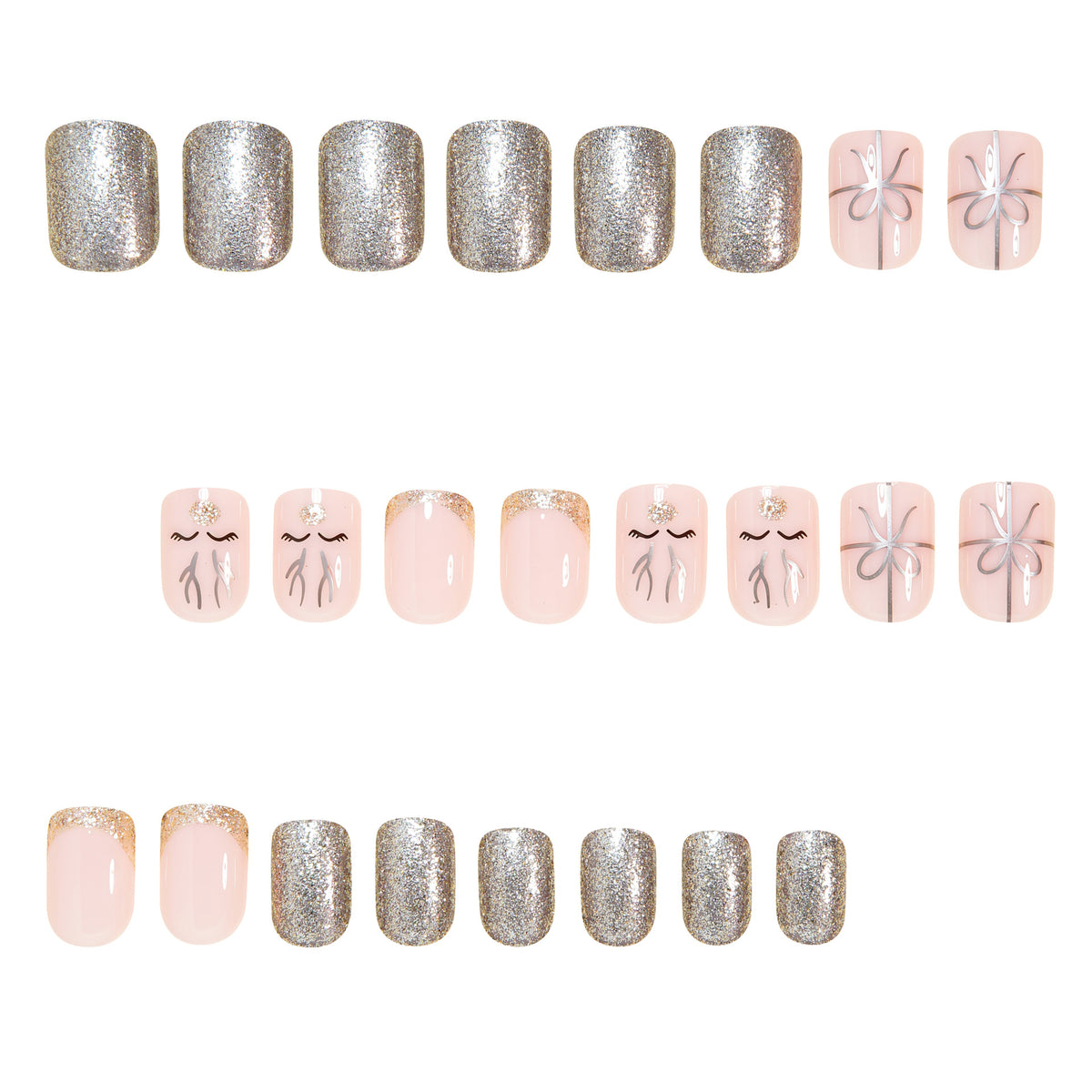 Elegantes Festliches Press-On Nagelkunst Set Brehn
