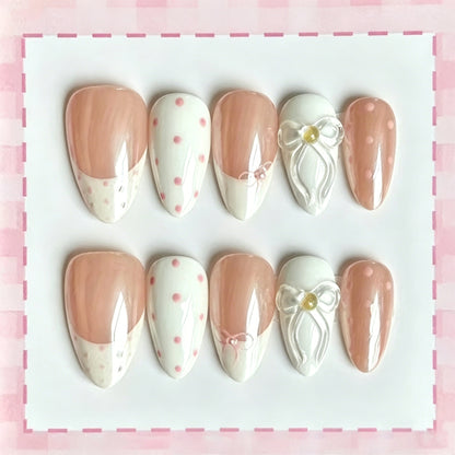 Elegant Floral Pattern Press-On Nail Art Set Brehn