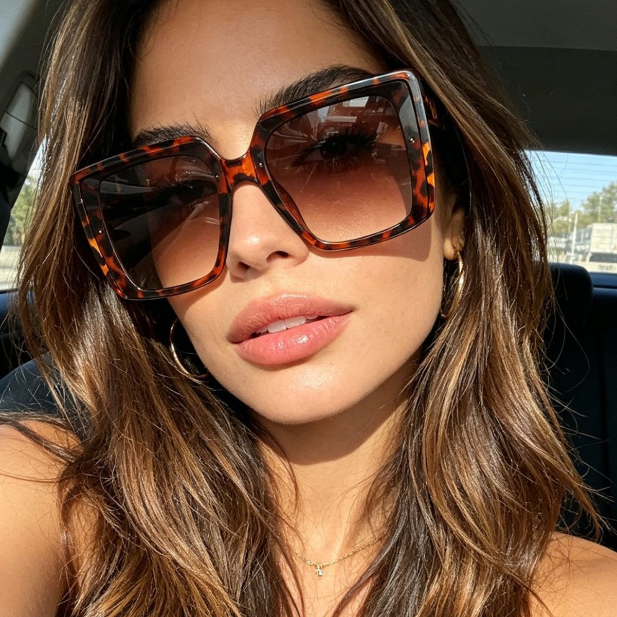Damen oversized Sonnenbrille im trendigen Quadratdesign Brehn