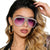 Damen Glamouröse Sonnenbrille mit strassverziertem Rahmen Brehn