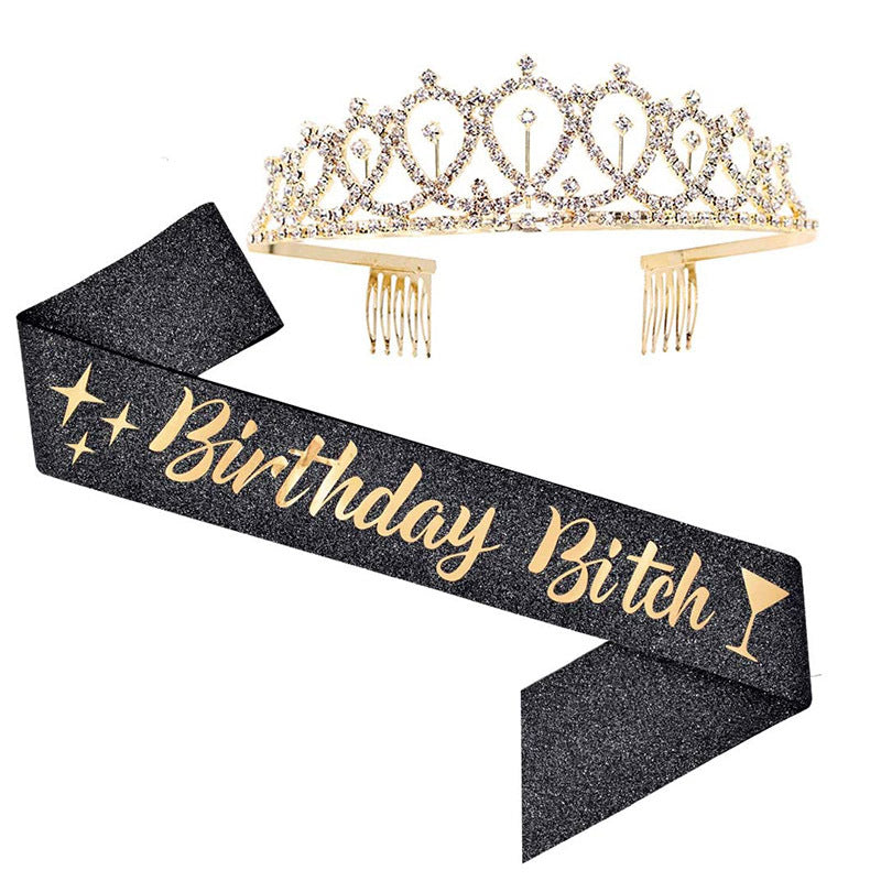 Damen Festliche Geburtstagsschärpe aus glitzerndem Material Brehn