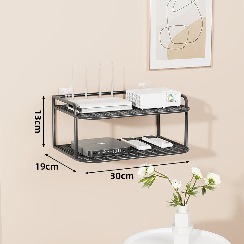 Wandmontierte belüftete Stahl-Dual-Tech-Regal für Router und Mediaplayer