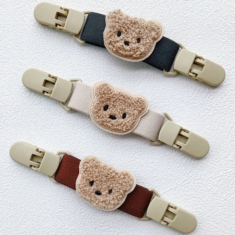 Plüsch Teddy Schnullerclip mit Sicherheitsverschluss und elastischem Band