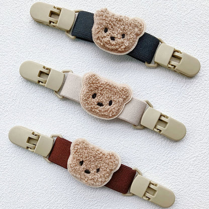 Plüsch Teddy Schnullerclip mit Sicherheitsverschluss und elastischem Band