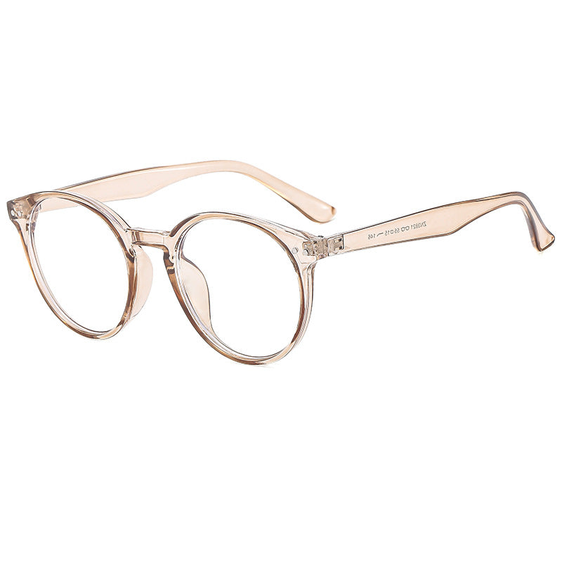 Damen modische runde Sonnenbrille mit transparentem Rahmen und UV-Schutz Brehn