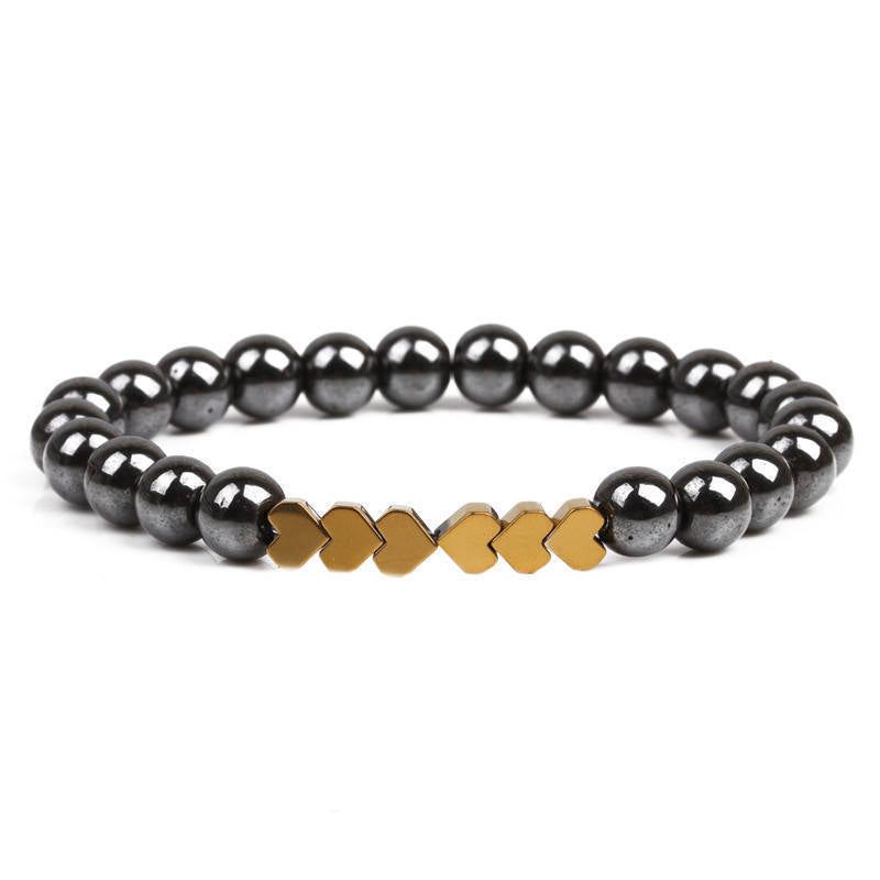 Natürliche Steinperlenarmband mit Herzakzenten Brehn