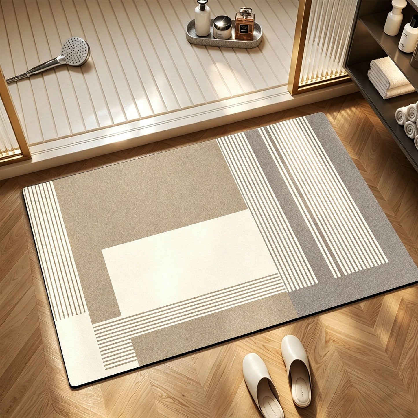Texturiertes abstraktes Design Badezimmermatte Brehn