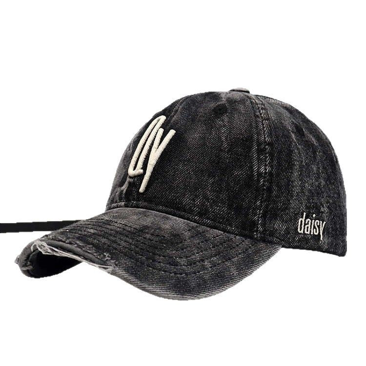 Damen Distressed Denim Bestickte Baseballmütze Brehn