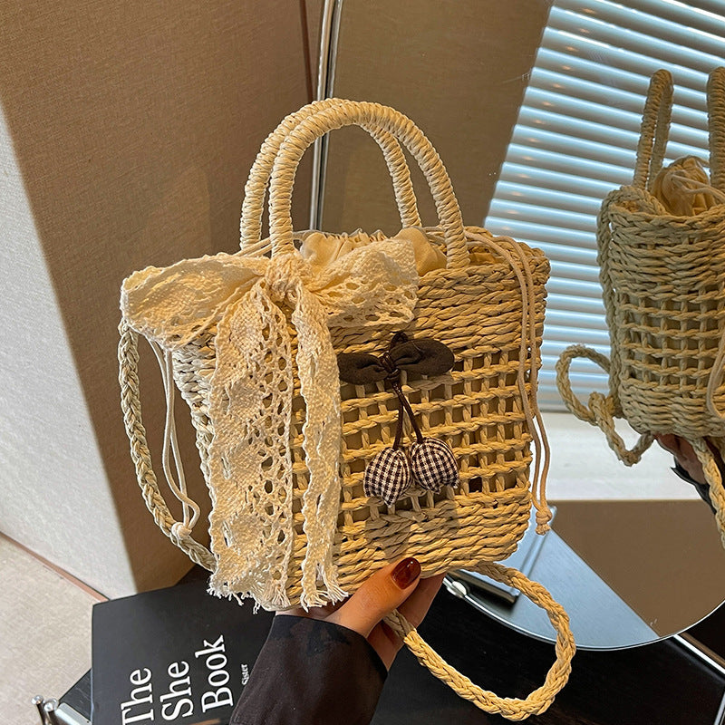 Bohemian Geflochtene Strohtasche