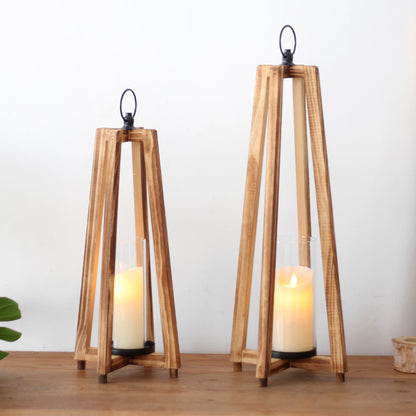 Elegante Laterne aus Holz und Glas Brehn