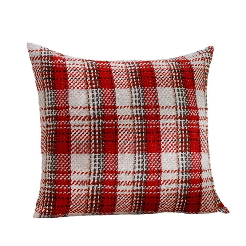 Quadratischer kariert gewebter Kissenbezug im Tweed‑Look für Sofa & Festliche Deko Brehn