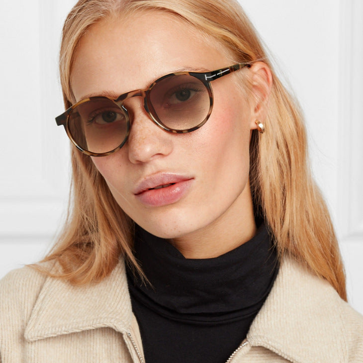 Damen modische runde Sonnenbrille mit elegantem Kunststoffrahmen Brehn