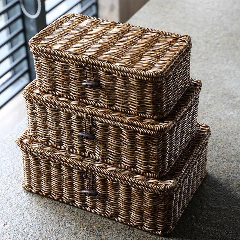 Handgefertigte natürliche Rattan-Aufbewahrungsbox Brehn