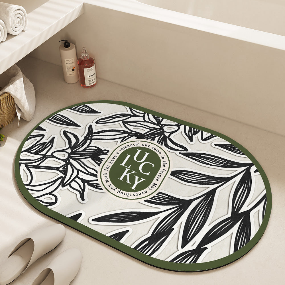 Oval Floral Badematte Brehn
