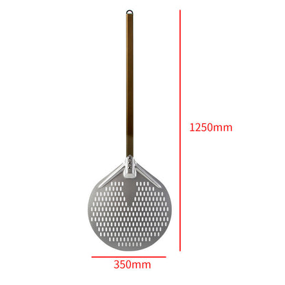 langer Holzgriff runde Aluminium-Pizzaschaufel mit verstärktem Hals Brehn