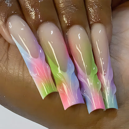 Künstlerische Gradient Lange Stiletto Press-On Nägel Brehn