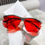 Damen futuristische Sonnenbrille mit elegantem transparente Rahmen Brehn