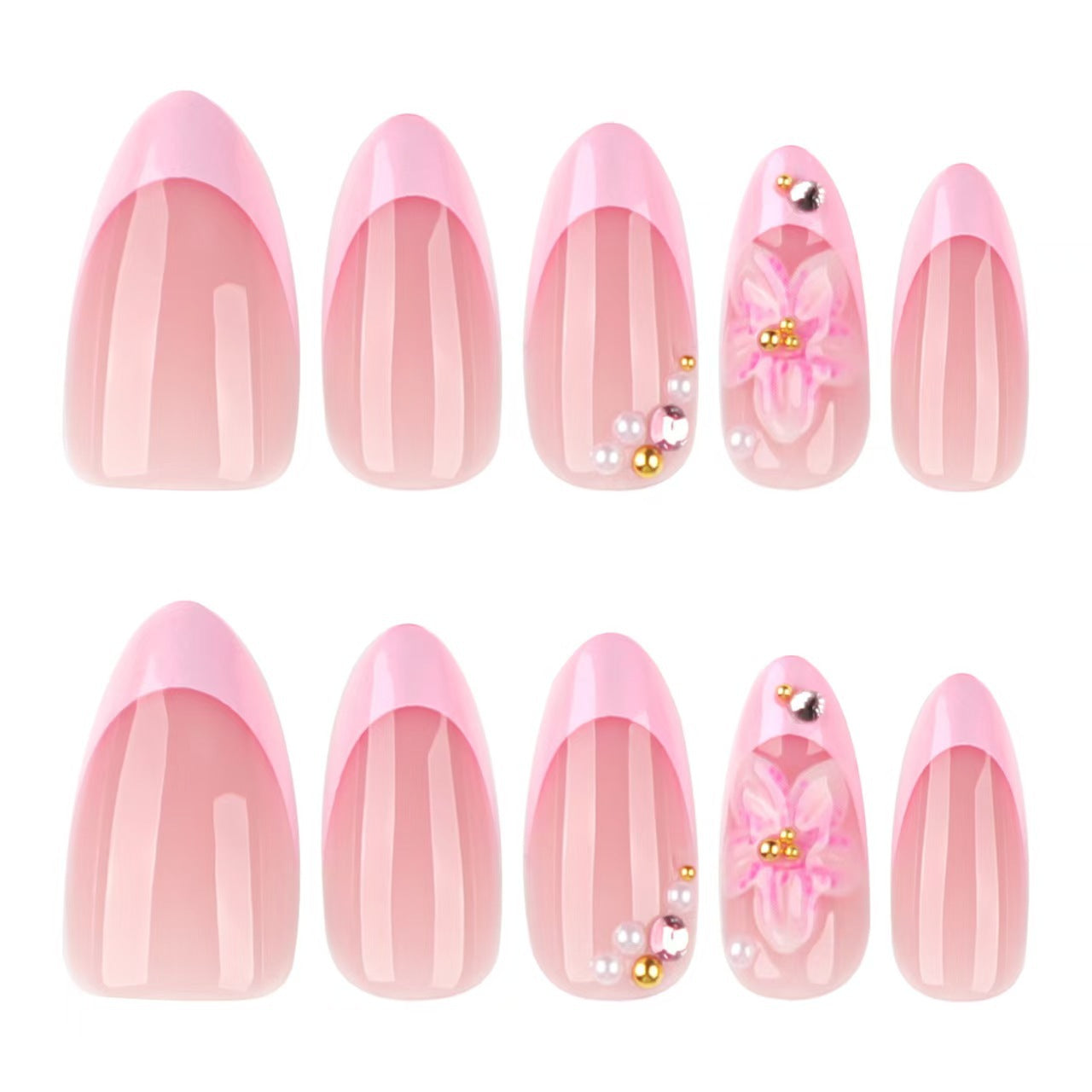 Press-On Nail Art Set mit floralen Verzierungen Brehn