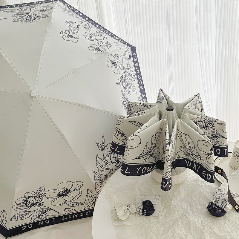 Damen Faltbarer Regenschirm mit kreativem Kunstdesign Brehn