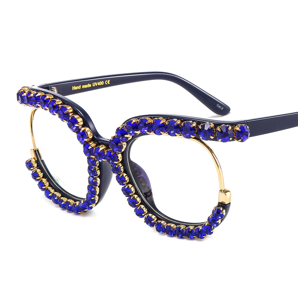 Damen Glamouröse Cat-Eye-Sonnenbrille mit funkelndem Kristallbesatz Brehn