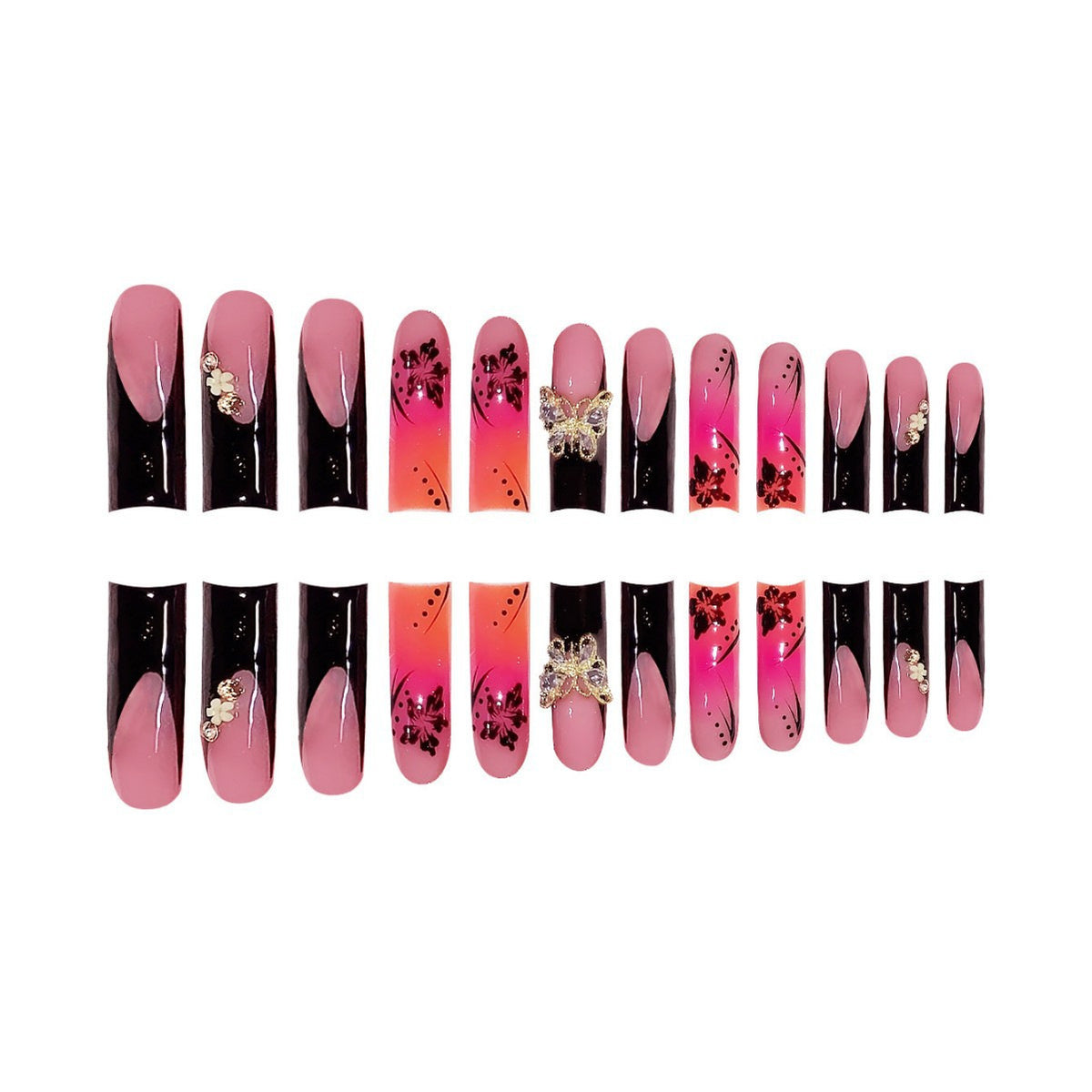 Glamouröse Florale Nagelkunstverlängerungen Brehn