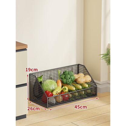 Zwei-Stufiges Mesh-Rollwagen Küche Obstlagerwagen