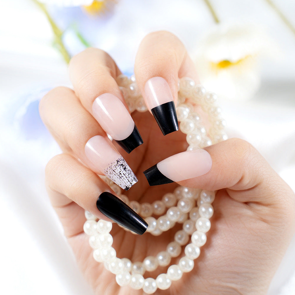 Stylisches langes Kissen-Press-On-Nagelset Brehn