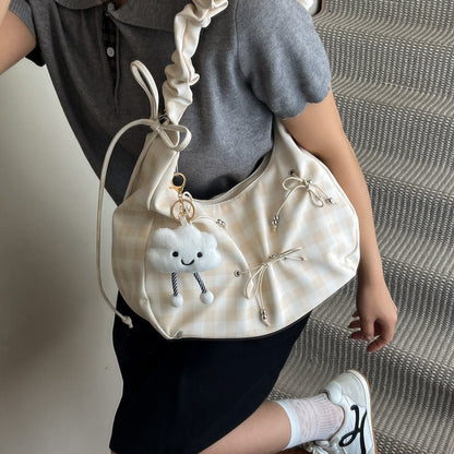 Moderne Raffung Griff Schultertasche