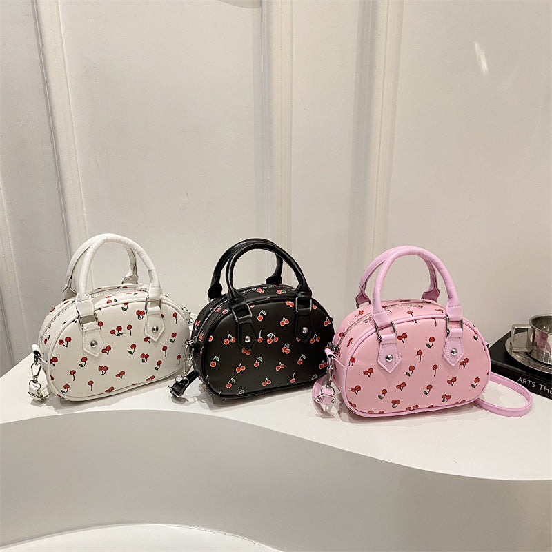 Verspielte Kirschen-Print-Handtasche Brehn