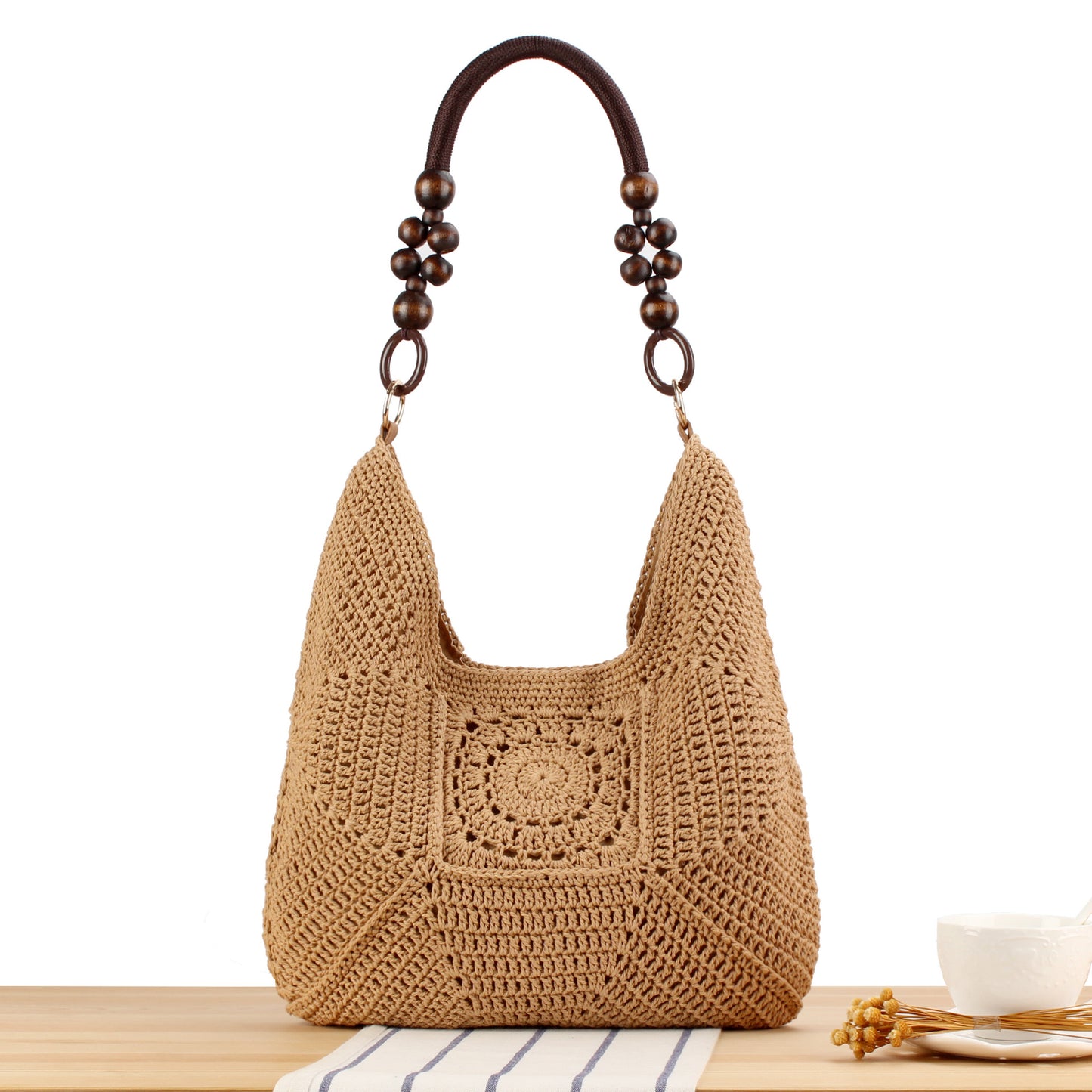 Handtasche mit Kunstvollem Häkelmuster Brehn